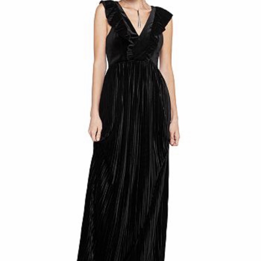 BCBGeneration pleated velvet black maxi
